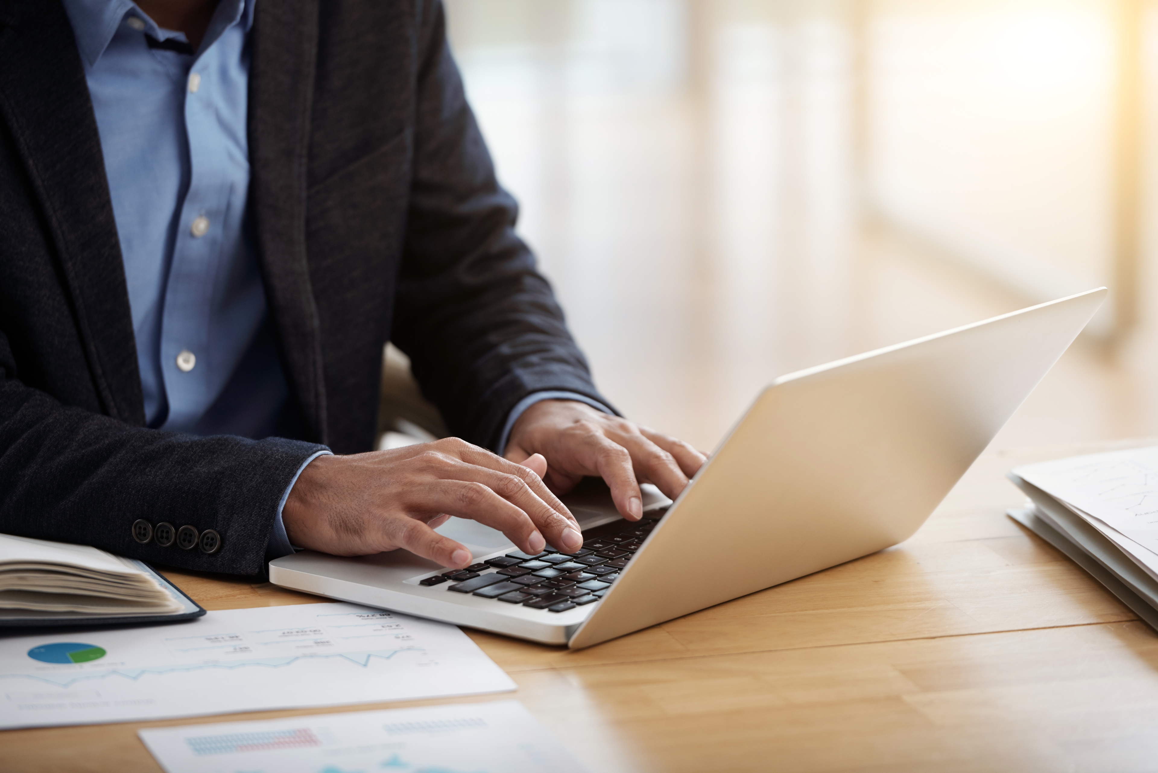 Businessman Working Laptop