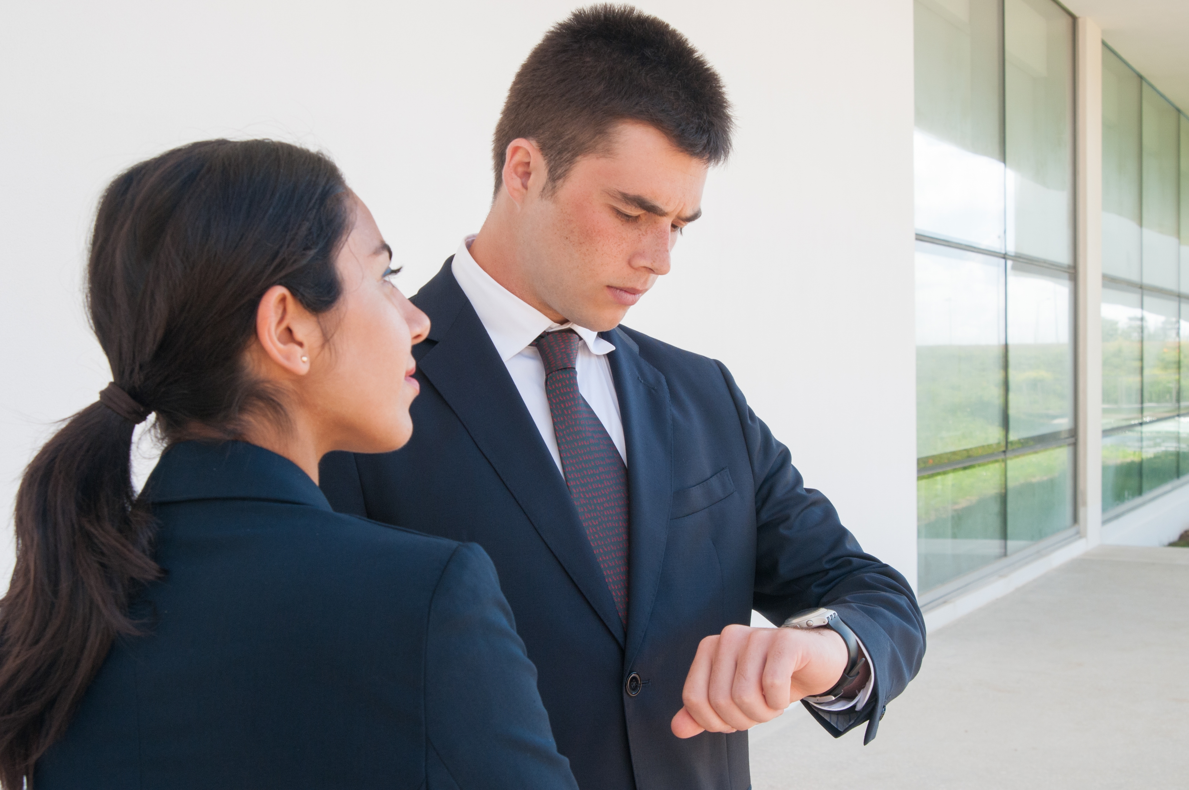 Serious Coworkers Waiting Business Partners