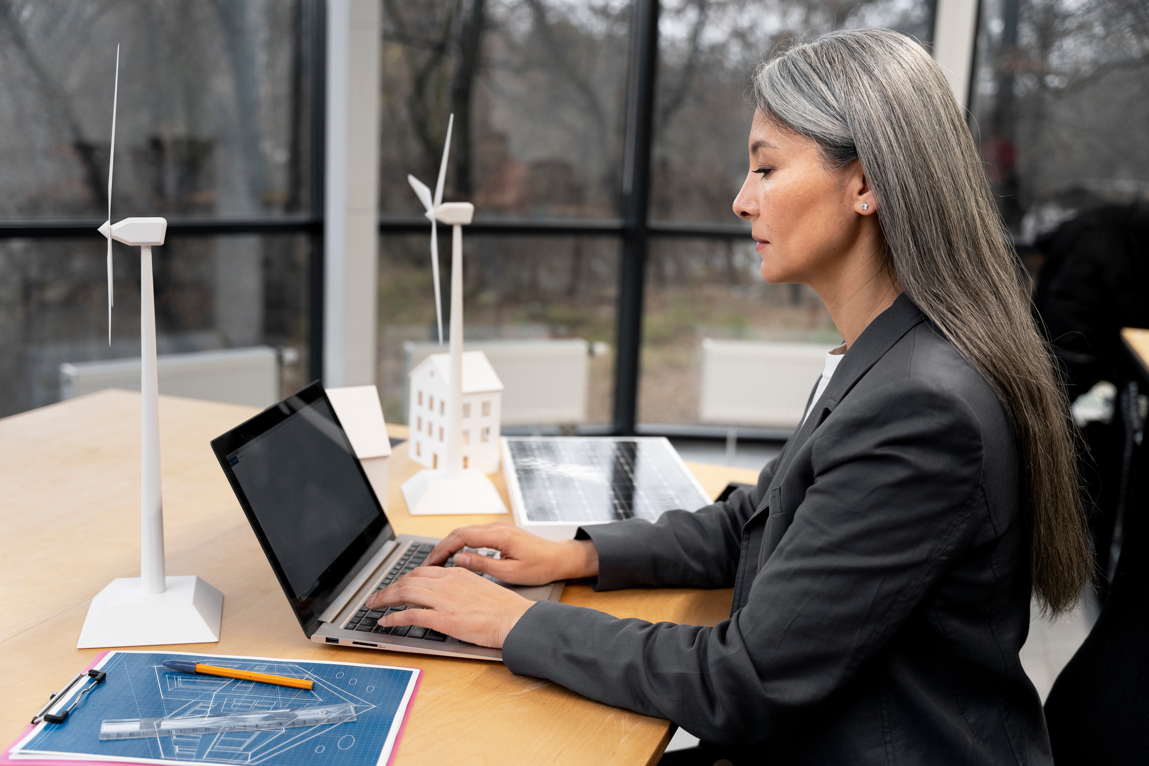 Business Person Planning Alternative Energies