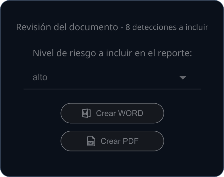 Crear reporte WORD o PDF