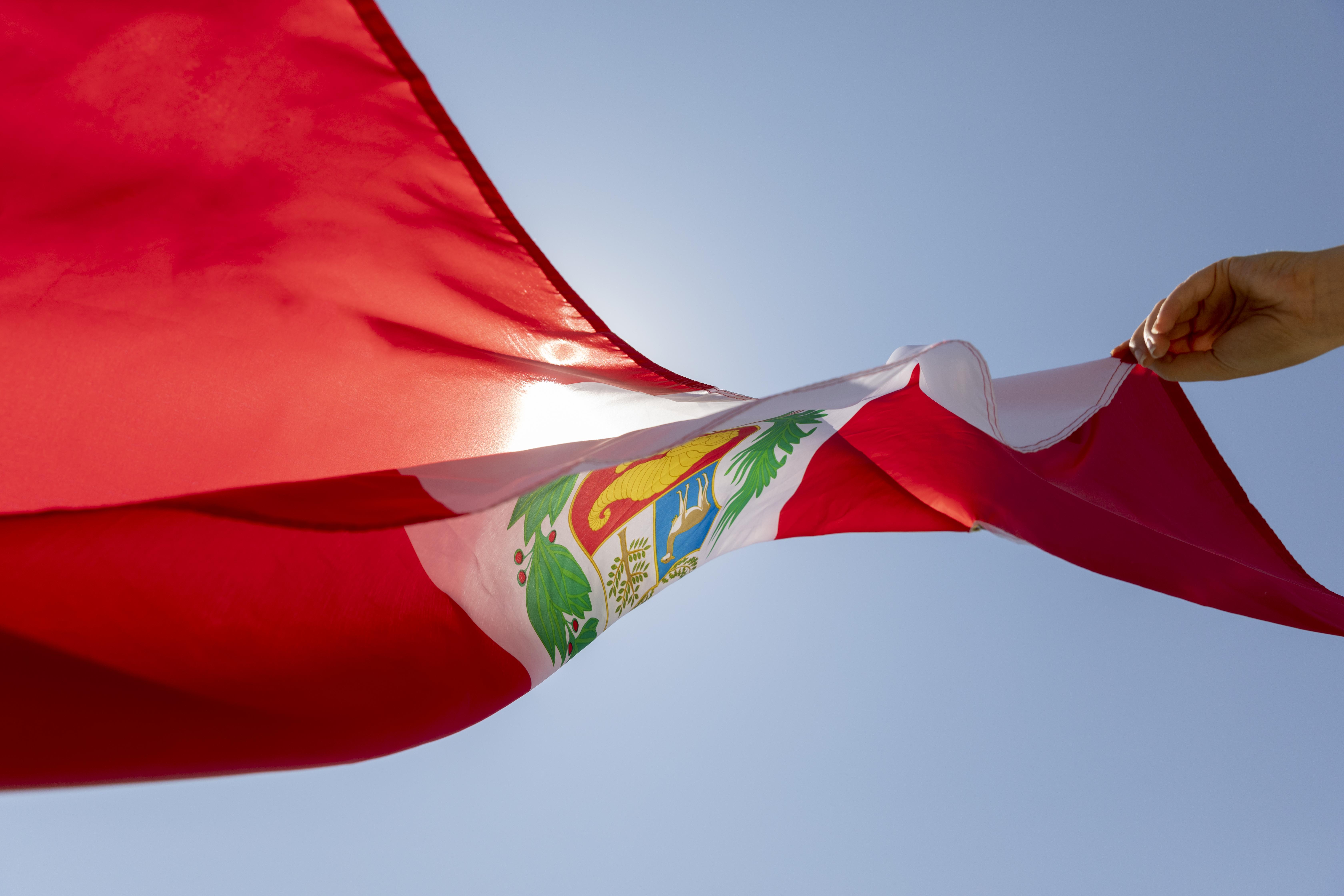 National Peru Flag With Symbol