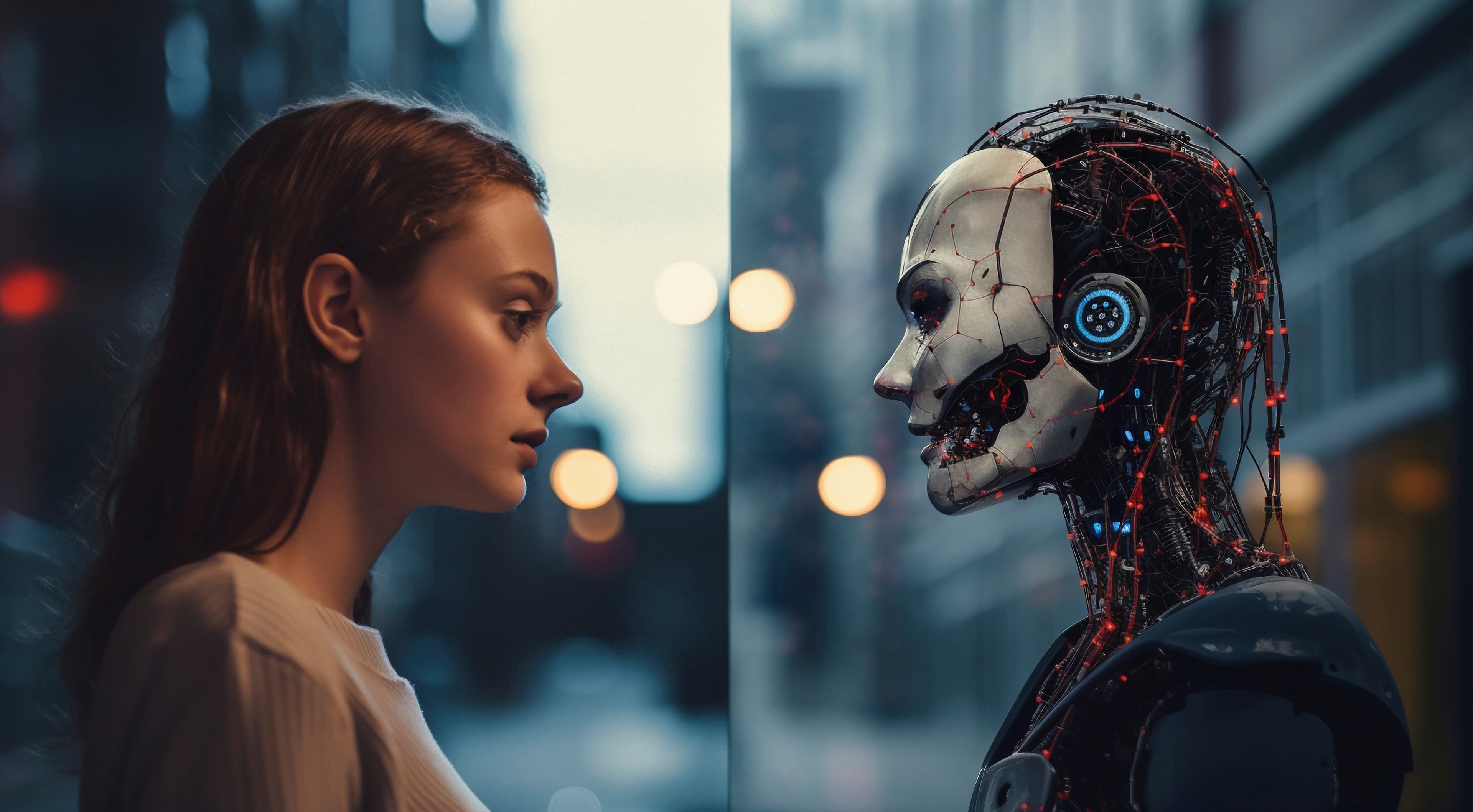 Portrait Person AI Robot